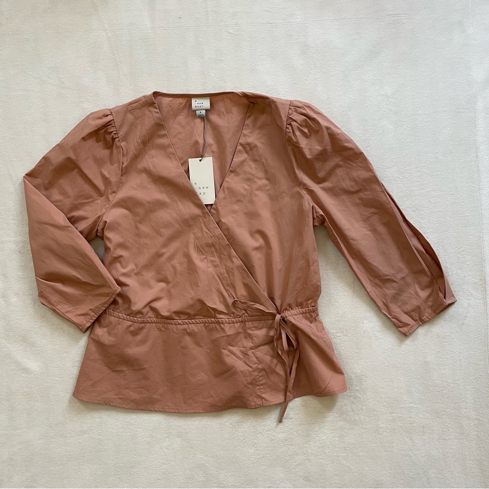 Peach Wrap Blouse